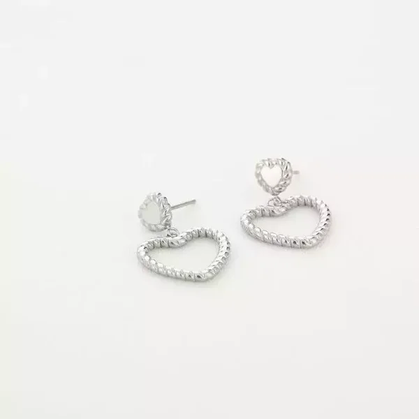Oorbellen hartjes - Zilver