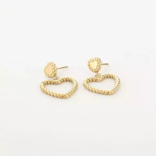 Oorbellen hartjes - Goud