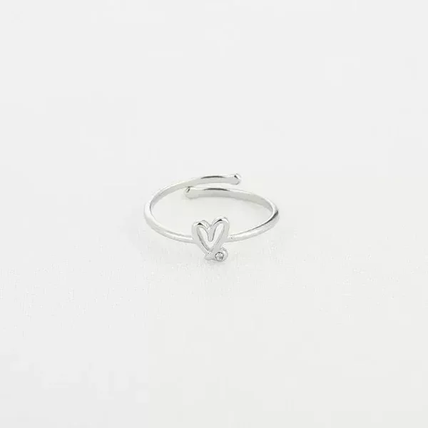 Ring speels hartje - Zilver