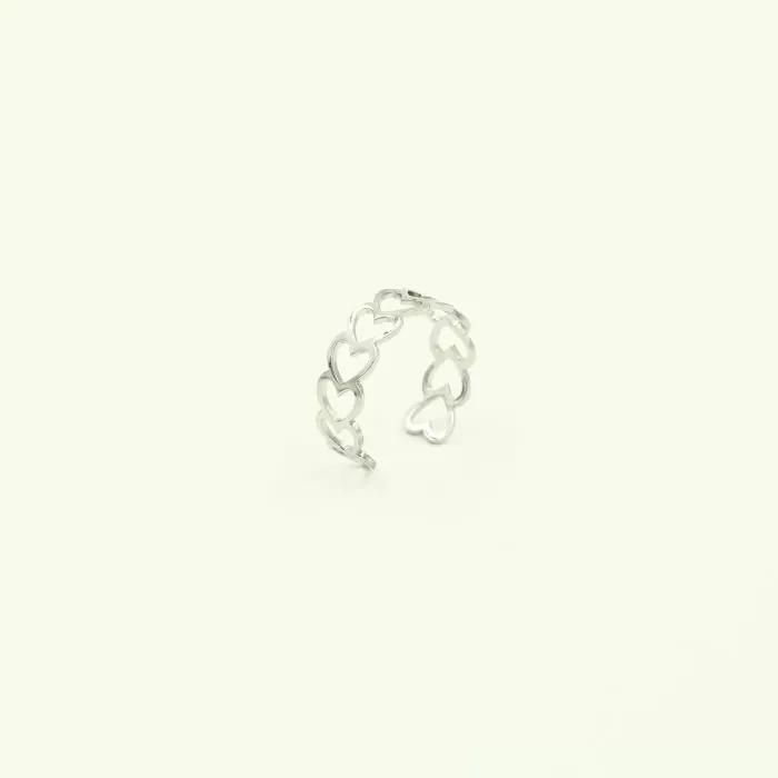 Ring met hartjes - Zilver
