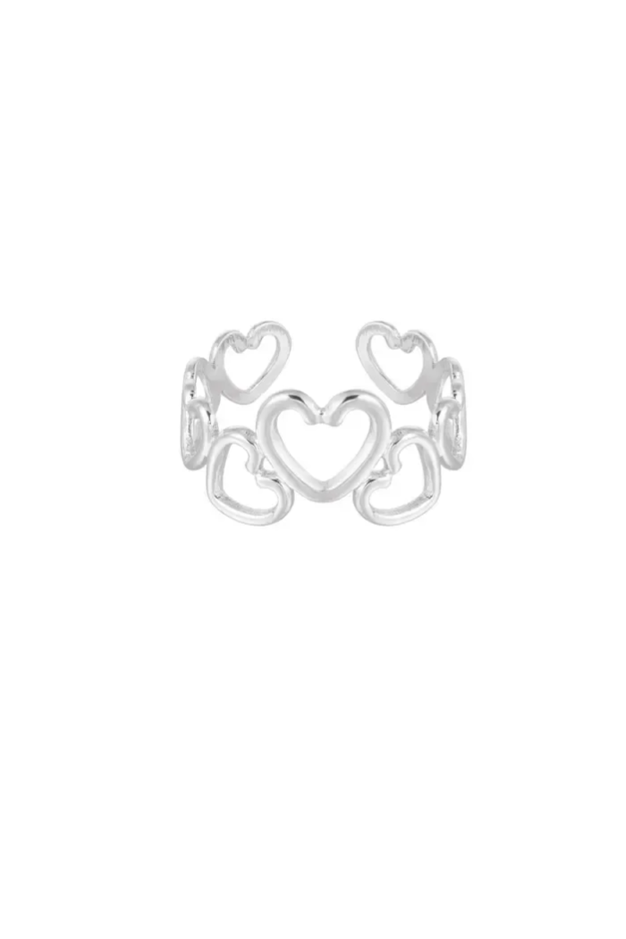 Ring hartjes - Zilver