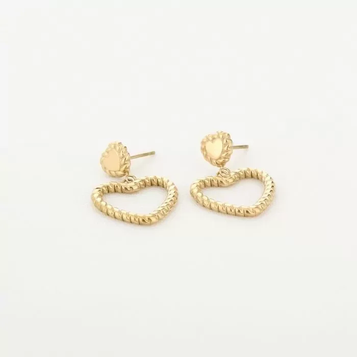 Oorbellen hartjes - Goud