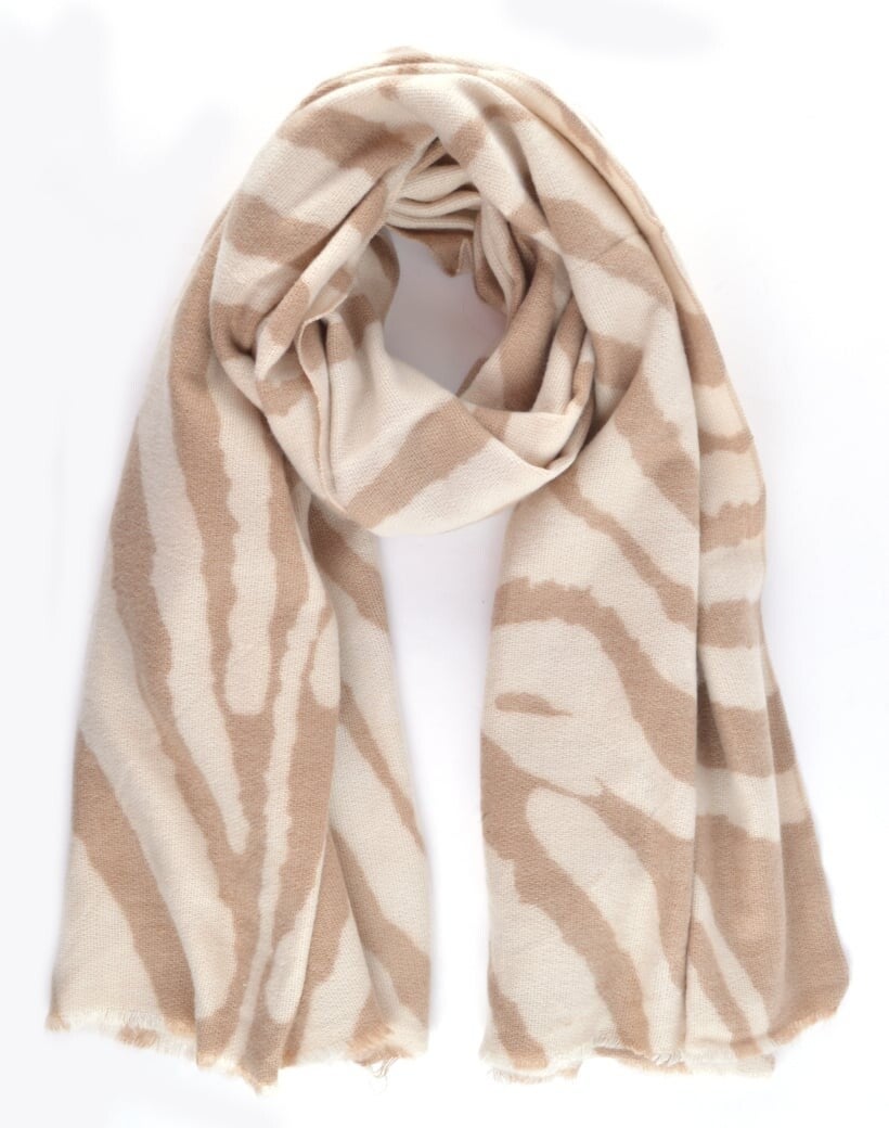 Sjaal met print - Beige