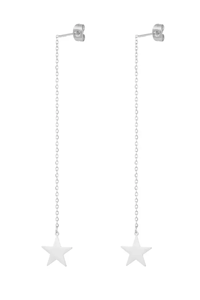 Oorbellen ster - Zilver