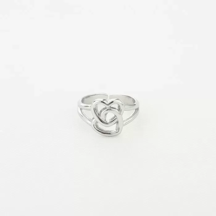 Ring dubbel hart - Zilver