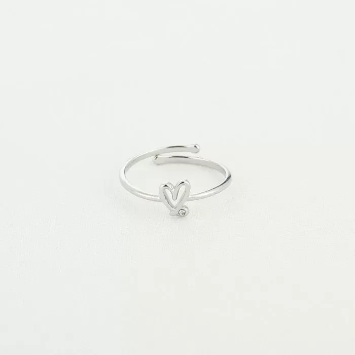Ring speels hartje - Zilver