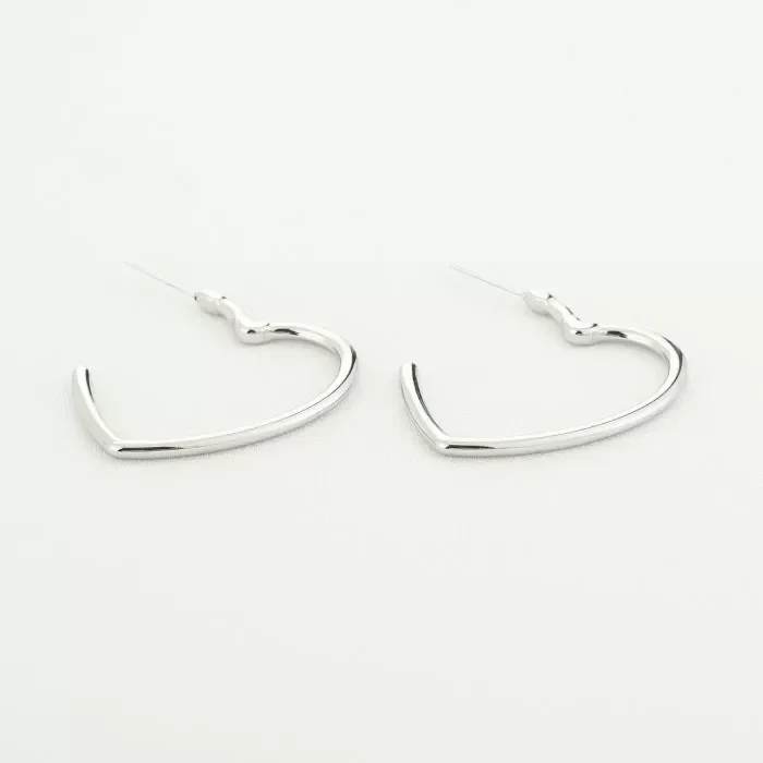 Oorbellen big heart - Zilver