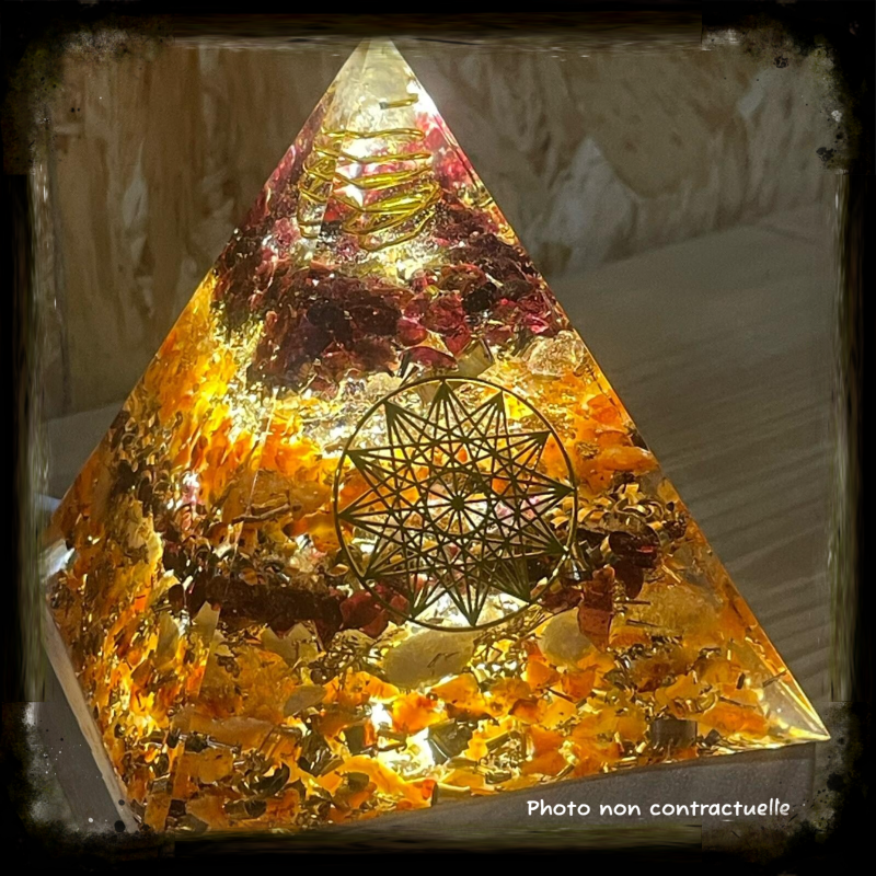 Mini Pyramide orgonite Joie de vivre Citrine Cornaline
