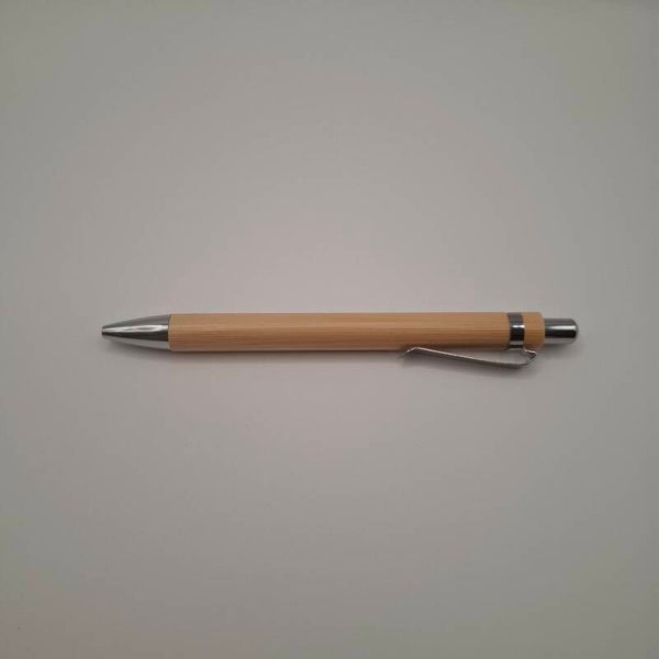Stylo en bambou (encre bleue)