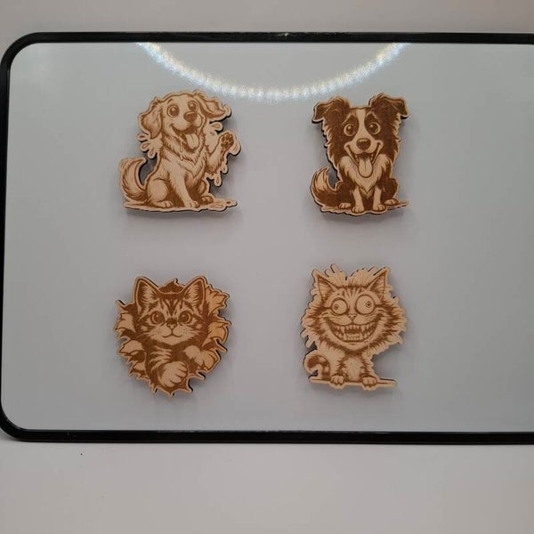 Magnet en bois 6cm - Animaux drôles