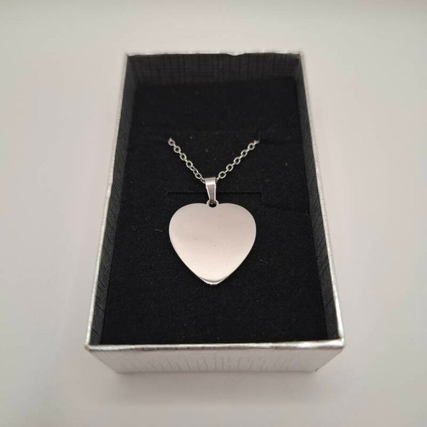 Collier cœur en acier inoxydable hypoallergénique