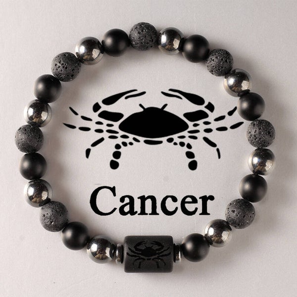 Bracelet signe astrologique pierre volcanique CANCER