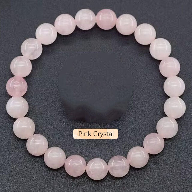 Bracelet En Pierre Naturelle Pour Femmes Cristal Qaurtz rose