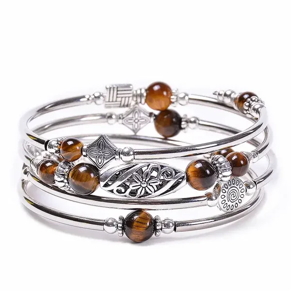 Bracelet de pierre naturelle fleure Tiger