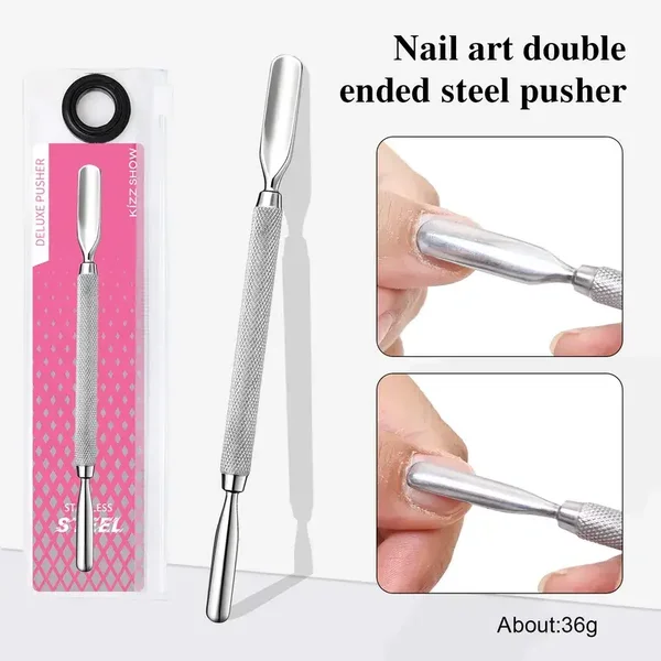 Repousse cuticule Double-Tête En Acier inoxydable