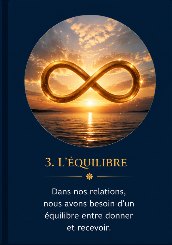 Symbole de l’infini représentant l’équilibre entre donner et recevoir.