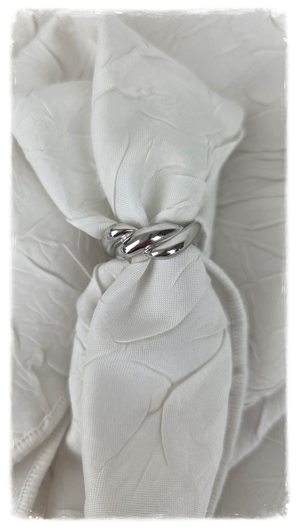 Bague Argentée Anneau Entrelacé Effet Torsadé