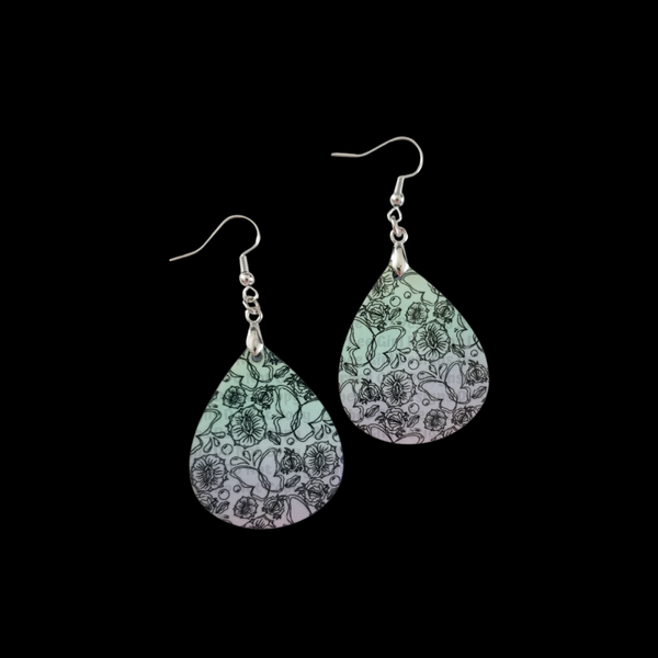 Teardrop shaped Vagina Butterfly design earrings