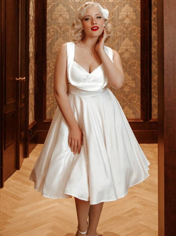 Grace Vintage Style Jive Dress - White