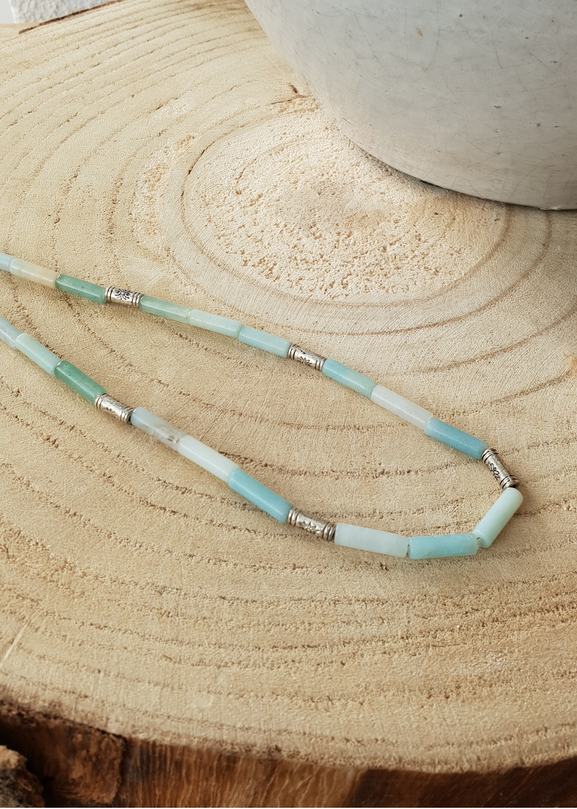 Art-Ajoure 925 Sterling zilver halsketting met Amazoniet.