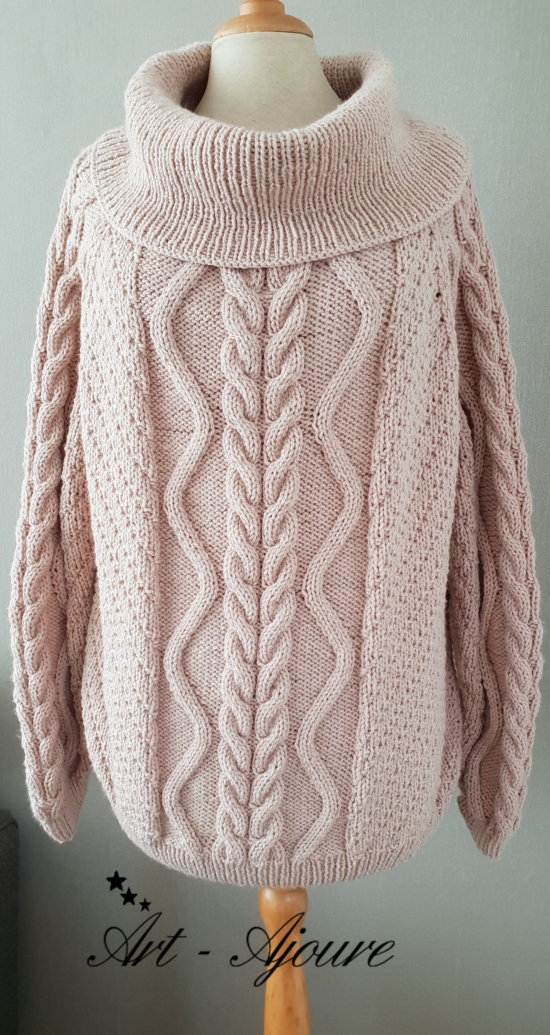 Art-Ajoure handgebreide dames cooltrui maat L