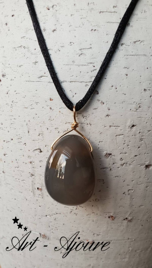 Art-Ajoure14k Gold fill handgemaakte hanger met Chalcedoon
