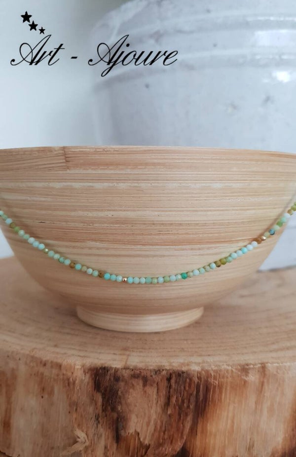 Art-Ajoure 14k Gold fill halsketting met Chrysopraas.