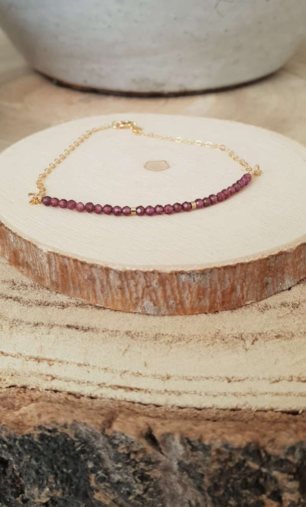 Art-Ajoure 14k Gold fill armband met Rhodoliet .