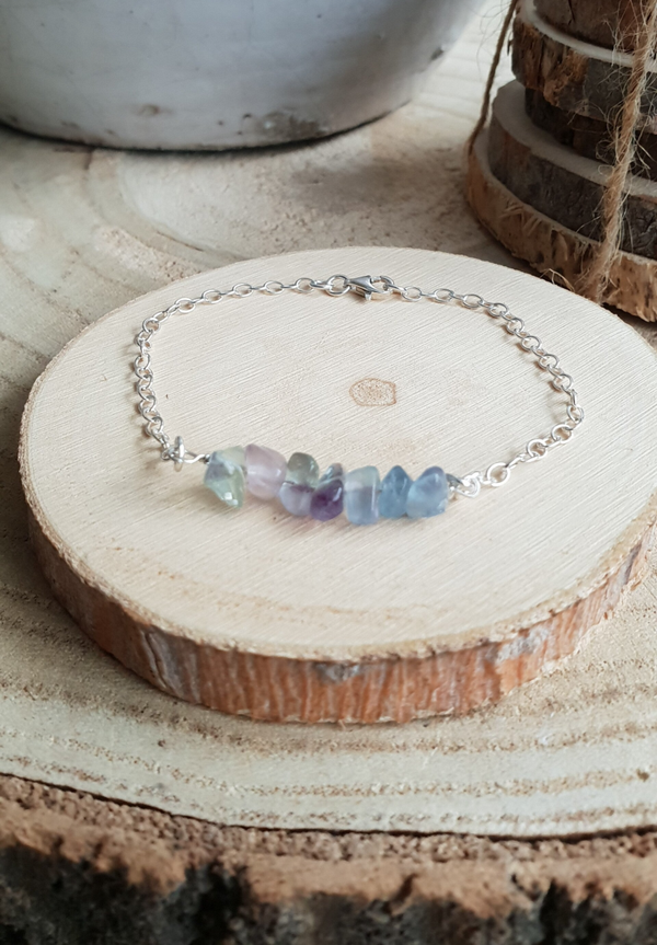 Art-Ajoure 925 Sterling zilver armband met Fluoriet.