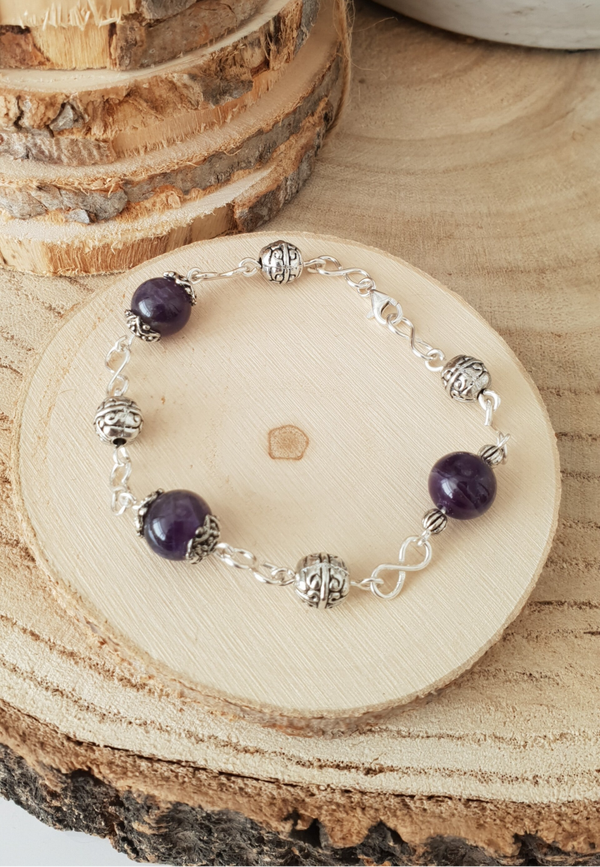 Art-Ajoure 925 Sterling zilver armband  met Amethyst