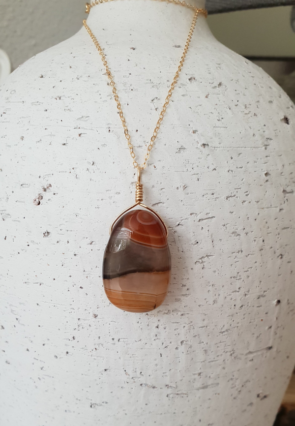 Art-Ajoure 14k Gold filled hanger met Agaat.