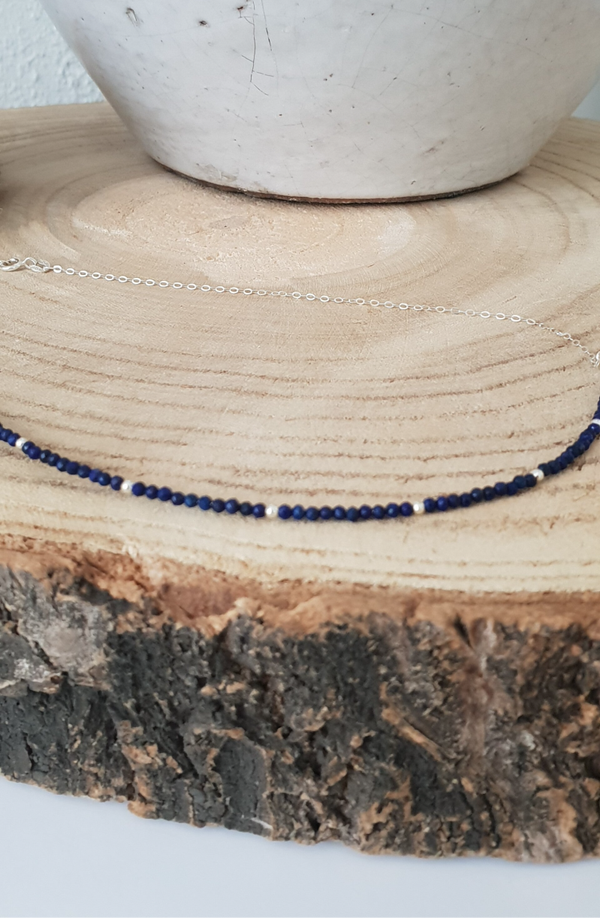 Art-Ajoure 925 Sterling zilver halsketting met Lapis Lazuli.
