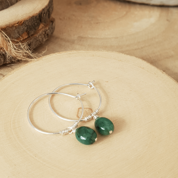 Art-Ajoure 925 Sterling zilver oorbellen met Smaragd.