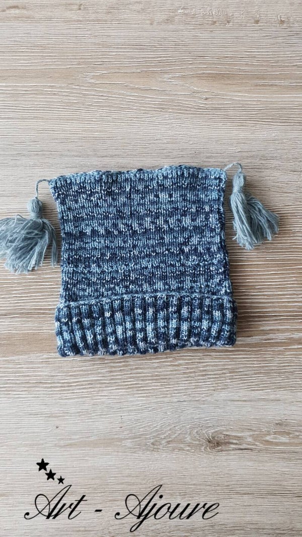 Art-Ajoure handgebreide wollen kids muts.