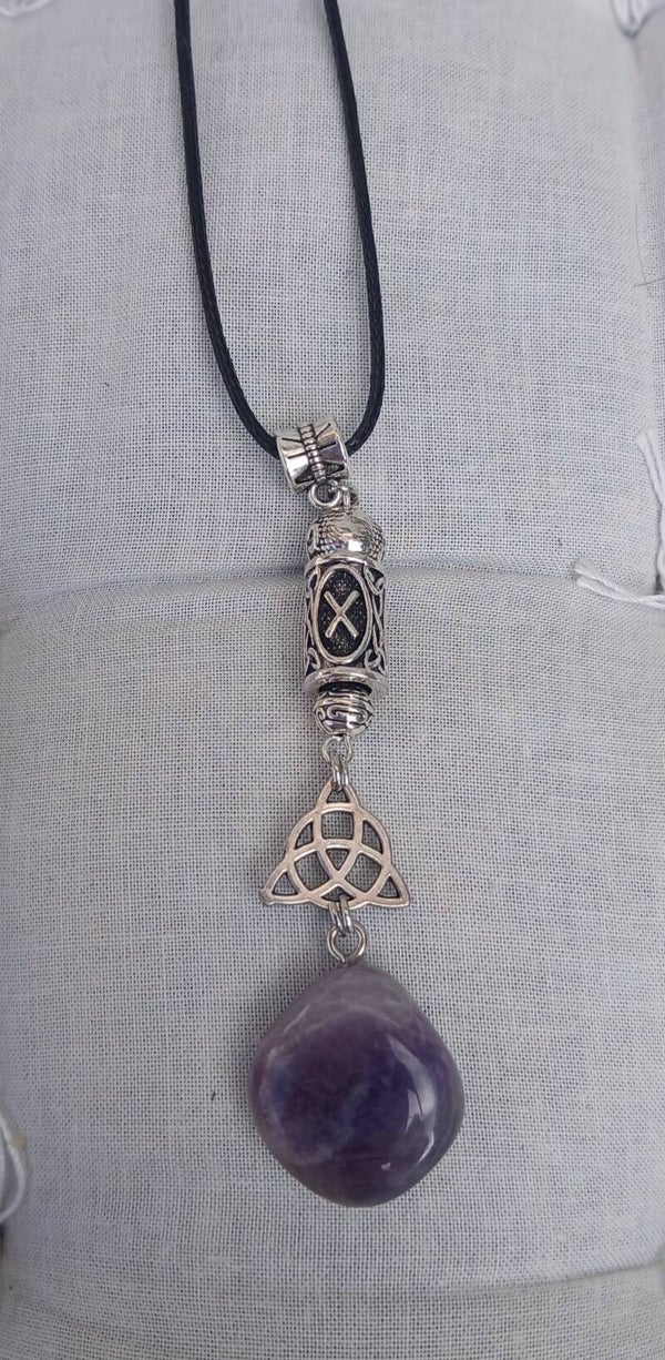 Colier rune gebo et son améthyste