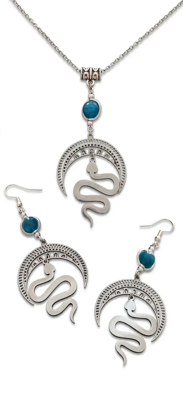 Parure Serpent Lune Apatite - Renaissance & Protection -