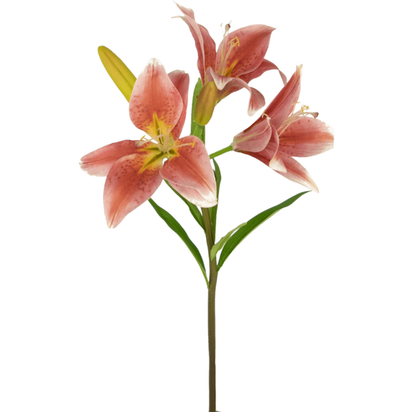 Kunstbloem Asiatic lily - Oud roze - 66 cm