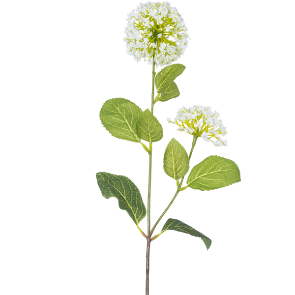 Kunstbloem Snowball/Vibirnum - groen/wit - 70 cm