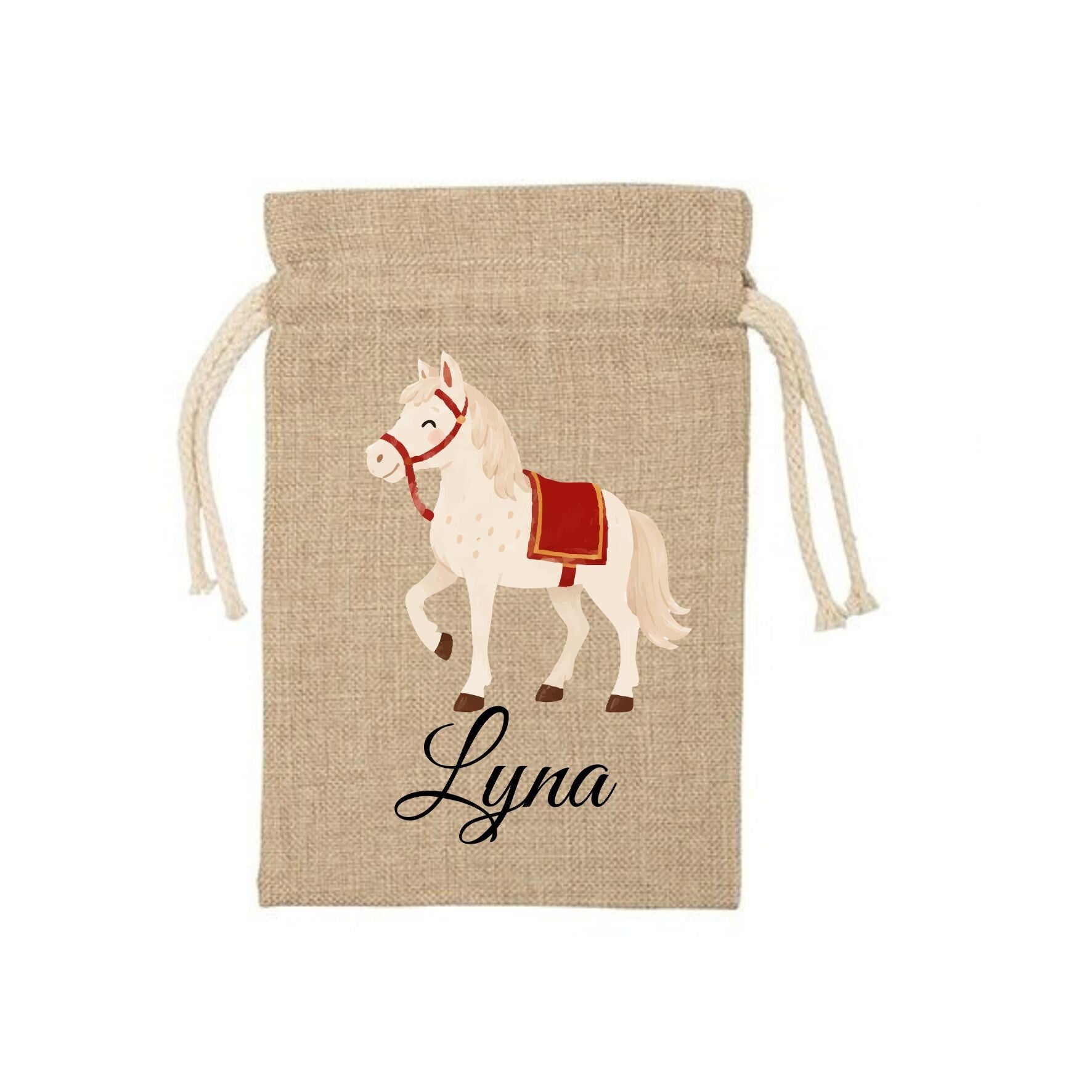 Paard van sinterklaas - jute zak - met naam