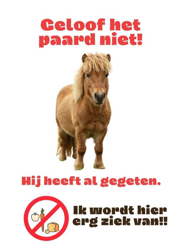 Aluminium - Niet voeren! Shetlander - 20x30 cm