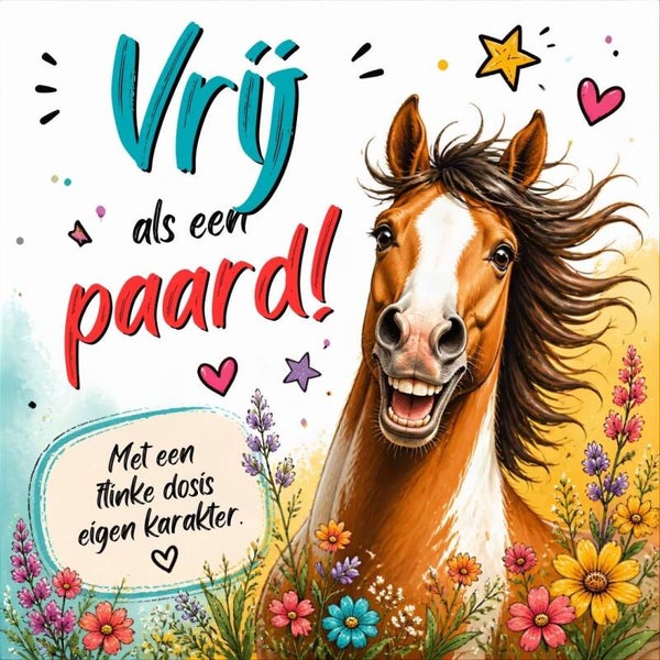 Keramische tegel paard "Vrij als een paard"