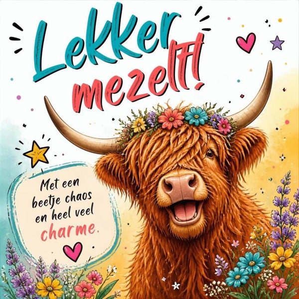 Keramische tegel schotse hooglander "Lekker mezelf"