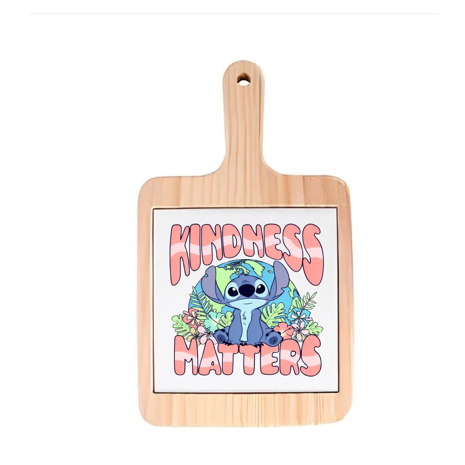 Decoratieve bord - Disney Stitch - Kindness matters - preuktegel