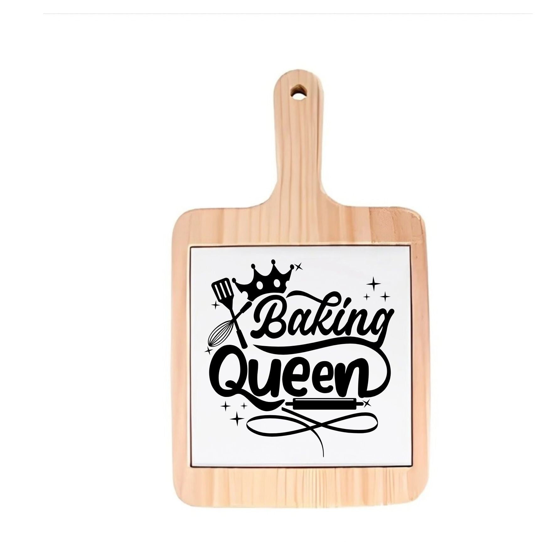Decoratieve borrelplank - Baking Queen - spreuktegel