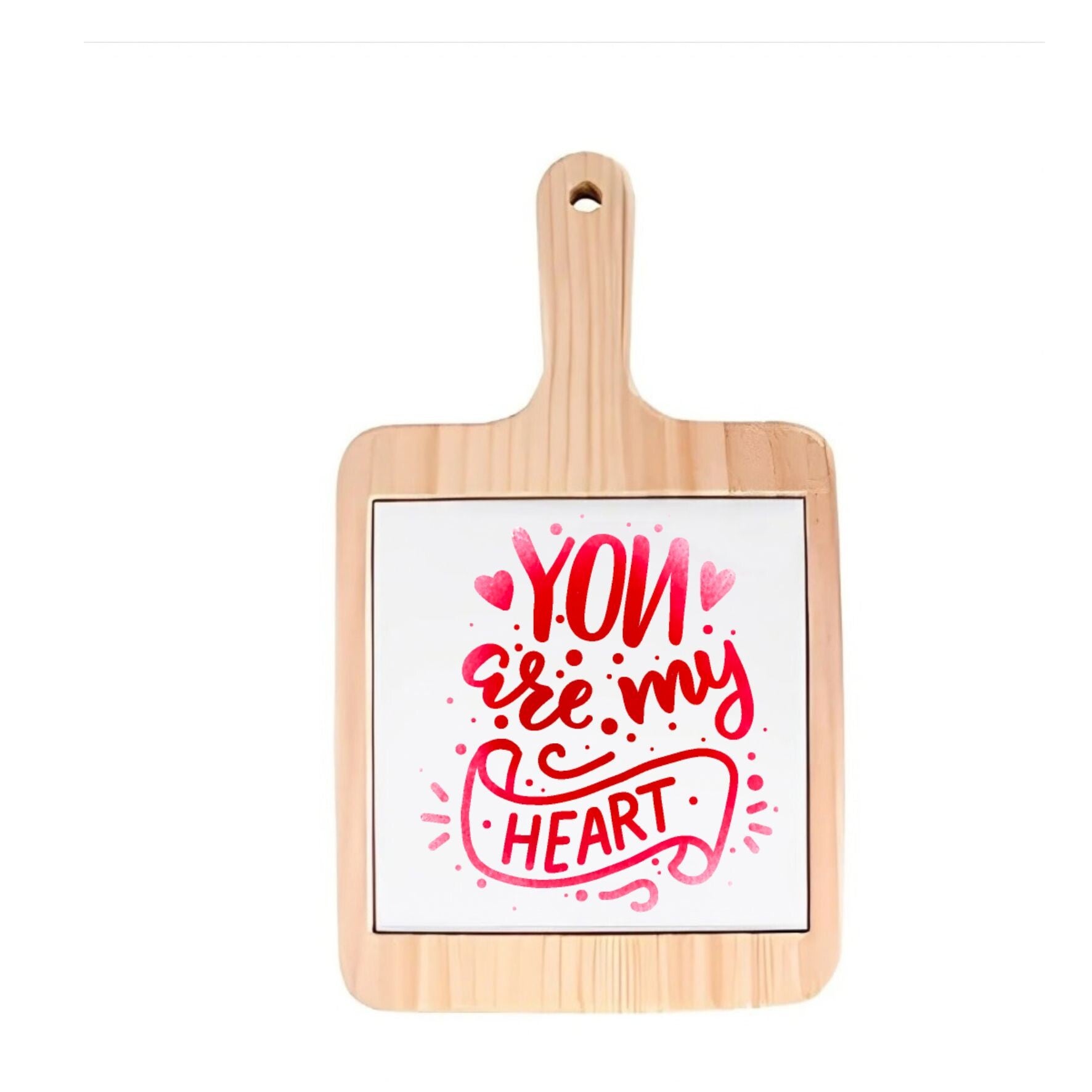 Decoratieve borrelplank - You are my heart - spreuktegel - valentijn