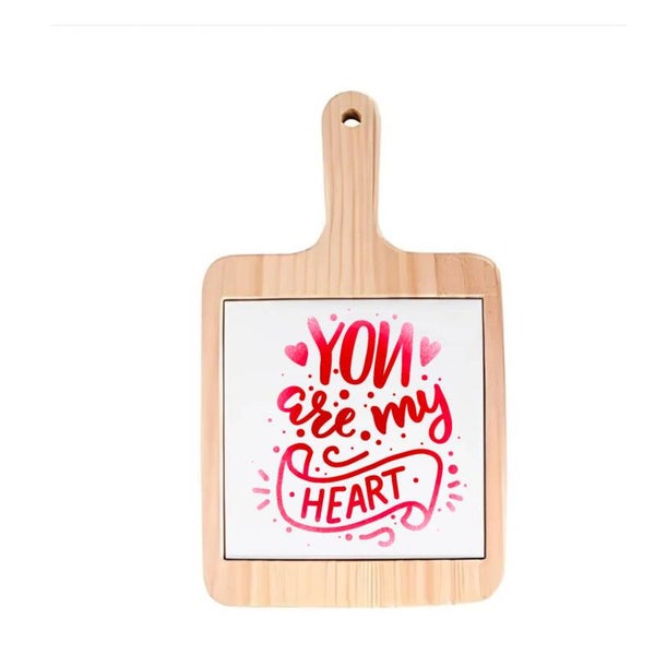 Decoratieve borrelplank - You are my heart - spreuktegel - valentijn