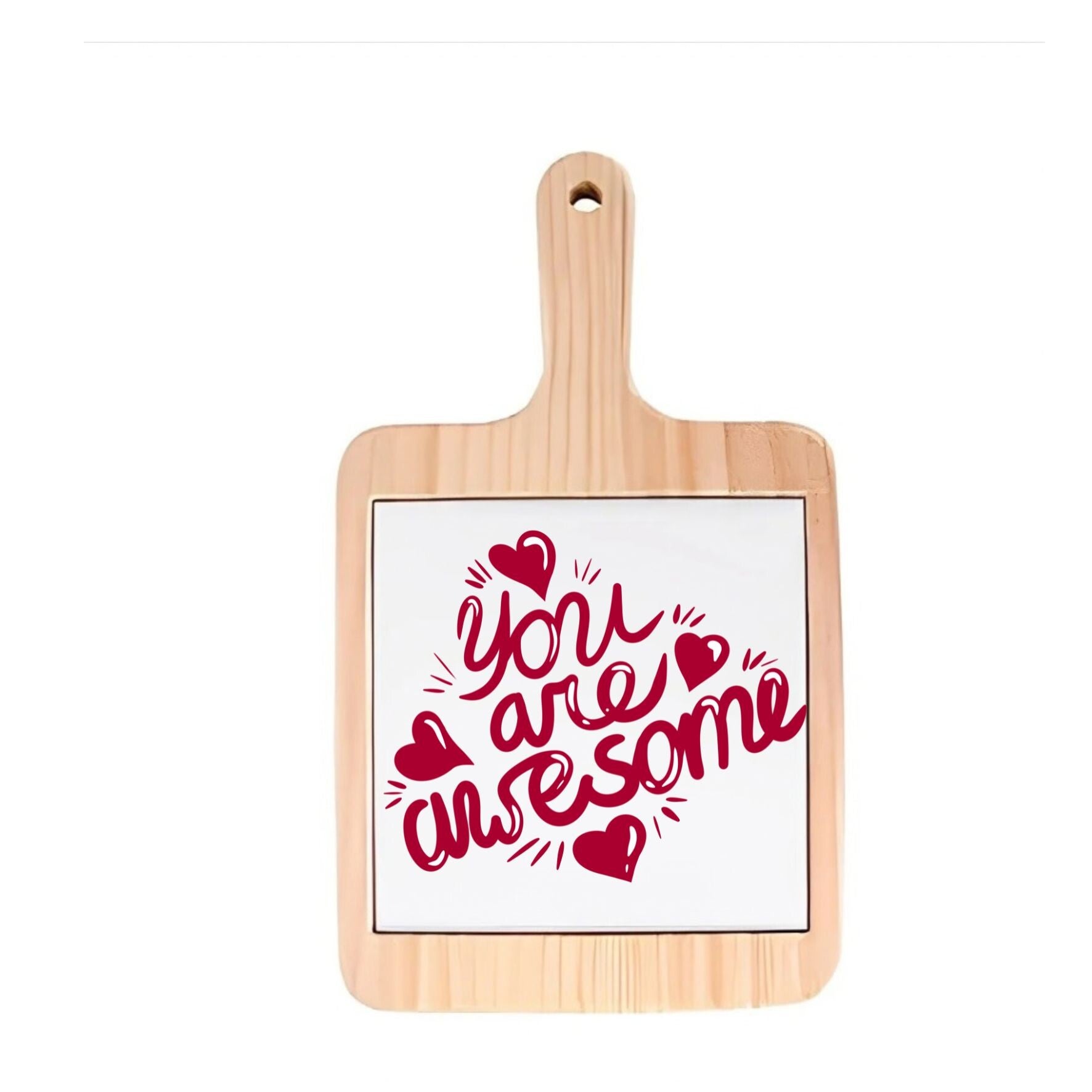 Decoratieve borrelplank - You are awesome - spreuktegel - valentijn