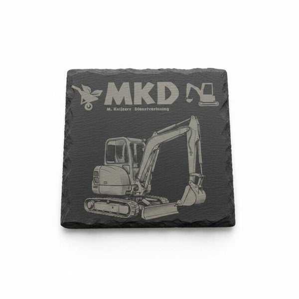 Onderzetters Leisteen - Eigen logo - 10x10 cm