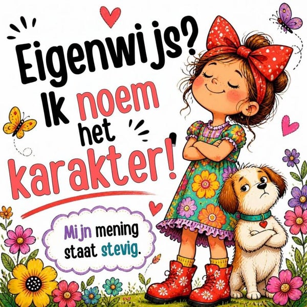Keramische tegel "Eigenwijs? Ik noem het karakter"