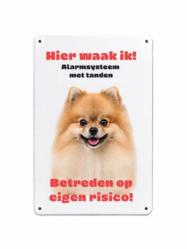 Aluminium pomeriaan - Hier waak ik bord - 20x30 cm